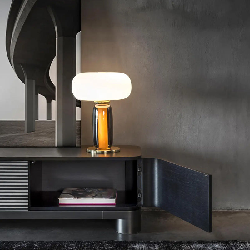 Designer Simple Glass Table Lamp With Milk White Glass Lampshade
