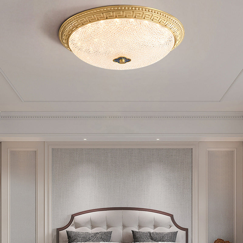 New Arrival Round Luxury Brass Flush LED Ceiling Light With for Bedroom Living Room