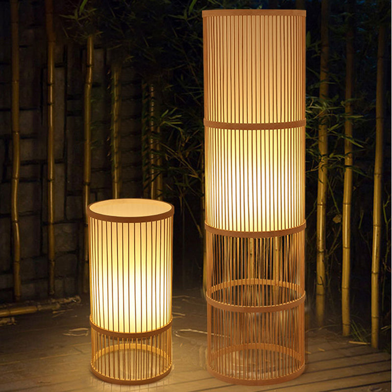Chinese Bamboo Art Desk Lamp Small Night Light Bedroom Bedside Lamp Tatami Creative Desk Lamp