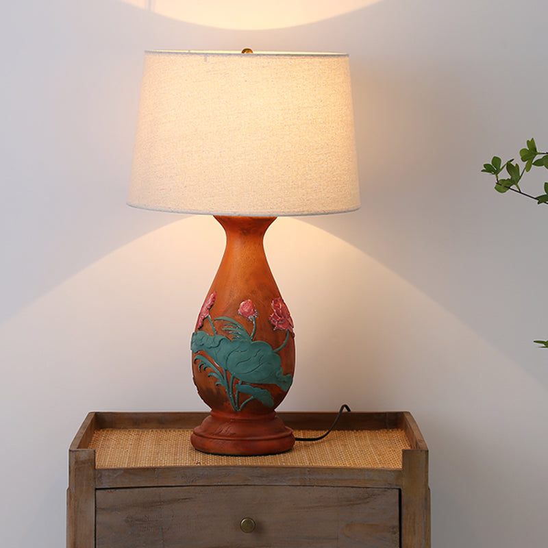 New Chinese style creative Wooden table lamp living room bedroom bedside lamp hand painting desk lamp