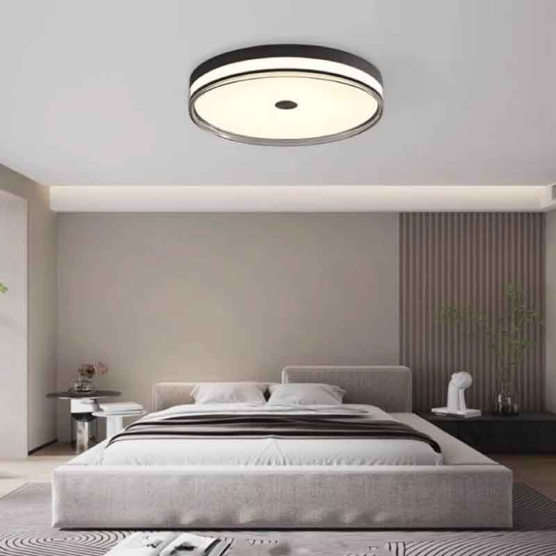 Light Luxury 19" Round Brass Flush Mount LED Ceiling Light with Remote Control Dimmable