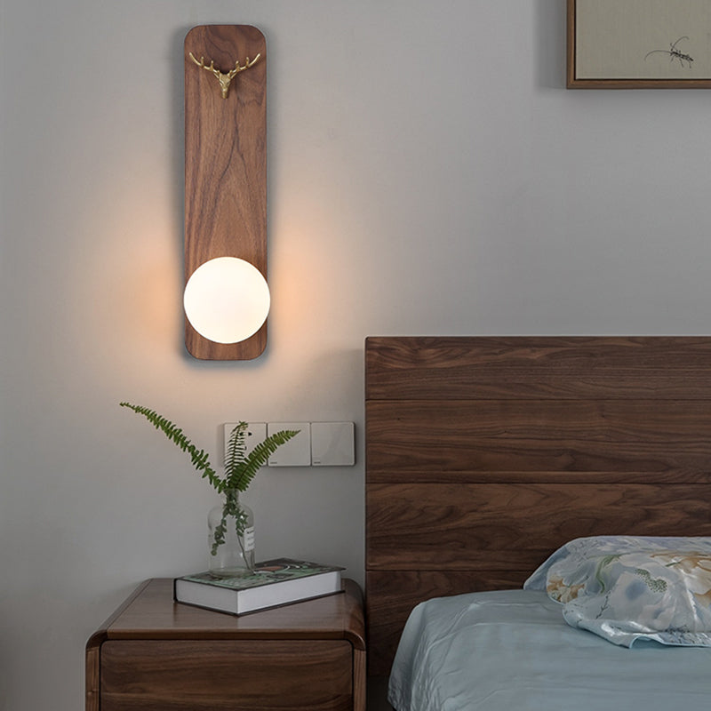 Walnut Wood Grid Simple Modern Wabi-sabi style Wall Sconce lights for Bedroom Bedside Living Dining Room