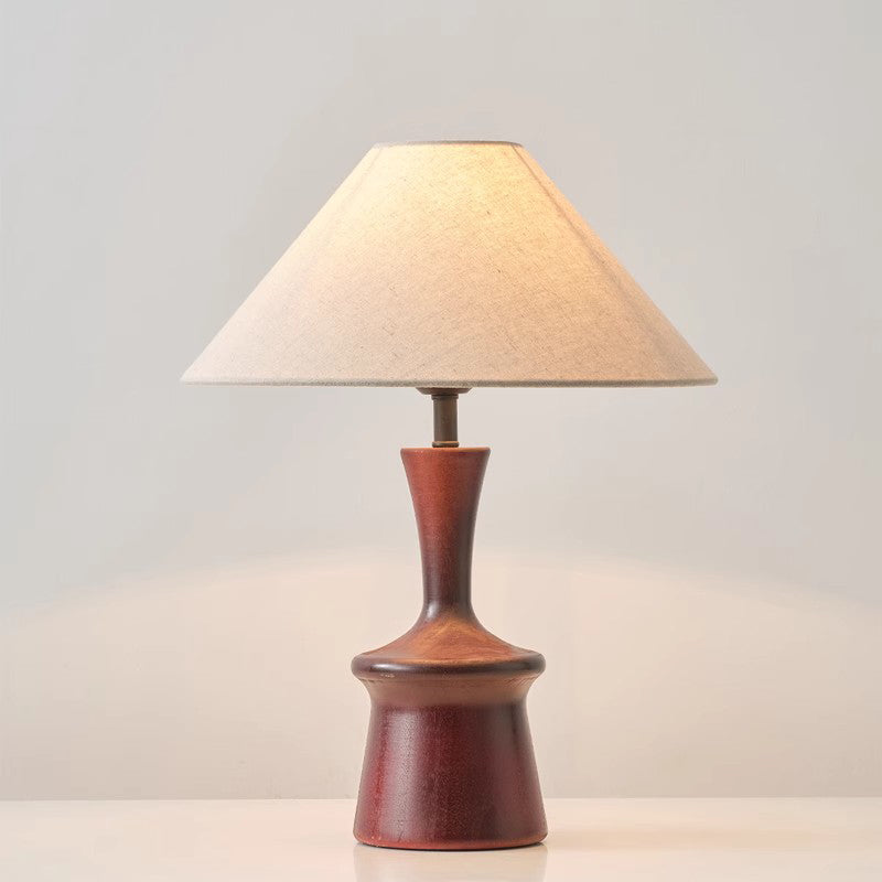 LED Wood Table Lamps Simple Chinese Style Decoration Lamp Night Light Fabric Lampshade Bedroom Bedside Lighting