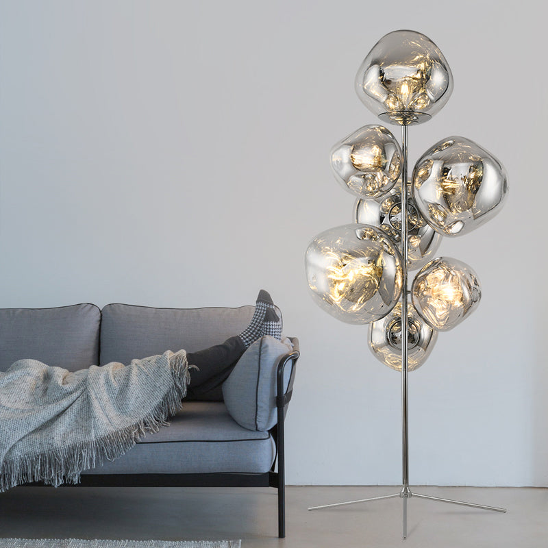 Designer 70" 7 Balls Floor Lamp With Acrylic Lampshade with Warm White LED Bulb