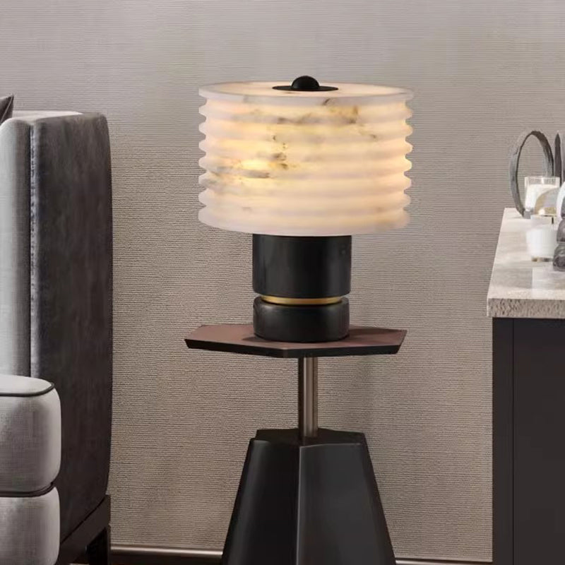 Luxury Nature Marble Table Lamp With Natrual Stone Lampshade and Marble Base