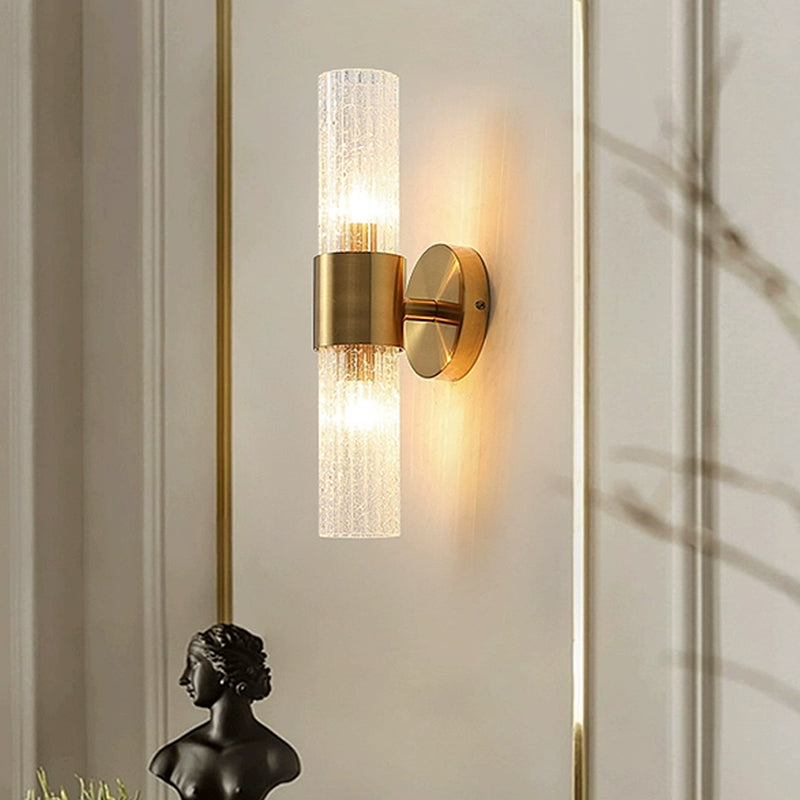 Gold Bedside Glass LED Wall Lamp Luxury Simple Hotel Corridor Aisle Living Room Background Indoor Lighting For Home