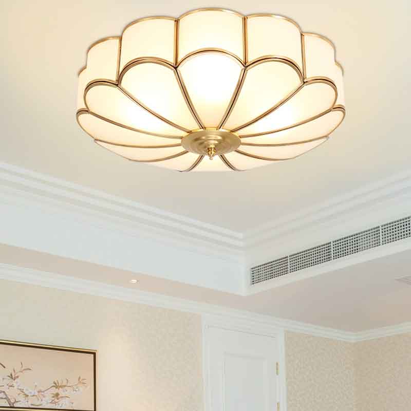 Modern Creative Brass LED Ceiling Light with Remote Control Dimmable Decoration Lighting