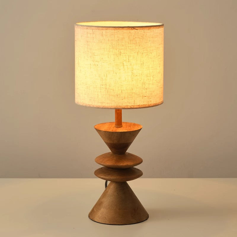 Medieval Solid Wood Table Lamp LED E27 Atmosphere Zen Art Decorative Desk Lights