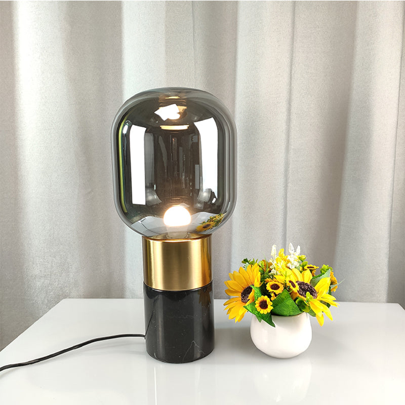 E27 Black White Marble Table Light Luxury Study Desk Bedroom Bedside Lamp 110-240V