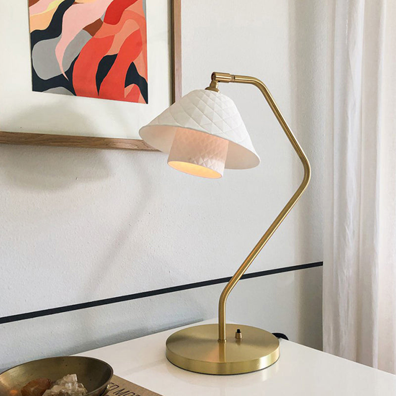 Modern Minimalist Ceramic All Copper Desk Lamp Bedroom Living Room Study New Chinese Nordic Style