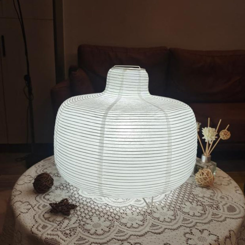 Japanese Design Table Lamp White Rice Paper Decorative Desk Lights for Bedroom Living/Dining Room Study Loft Art