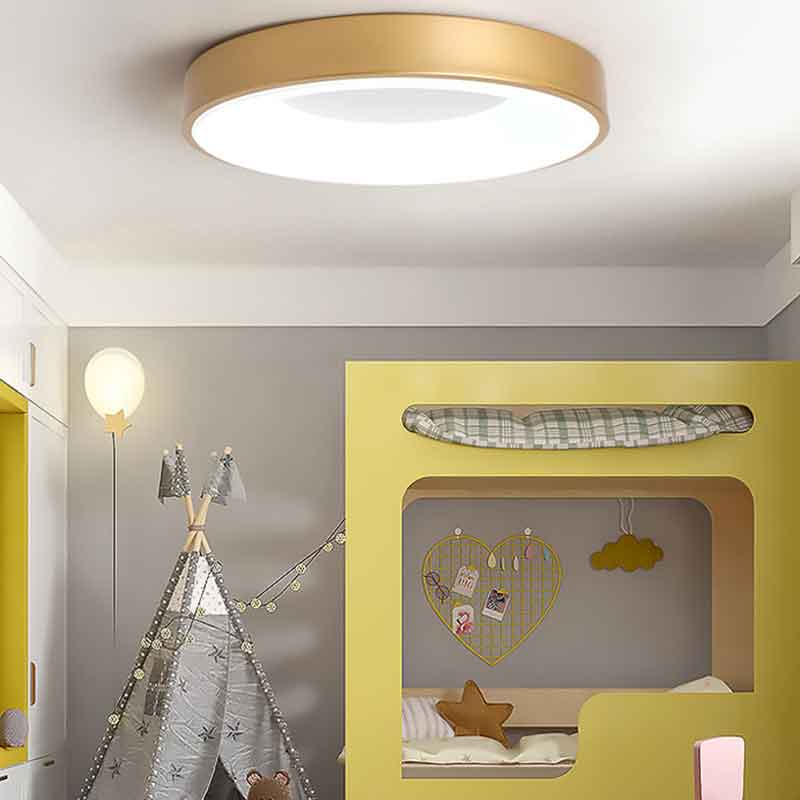 Modern Minimalist Multi color Round Metal LED Ceiling Lamp Indoor Lighting Fixtures