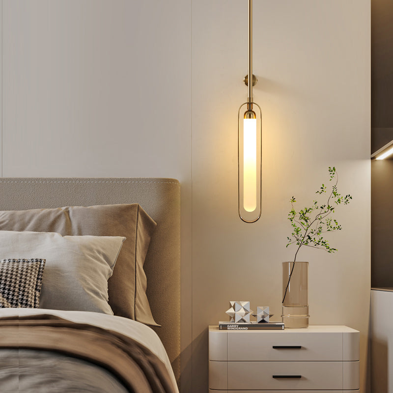 Modern Led Wall Lamp Gold Color Metal Body and Acrylic Lampshade Bedroom Bedside Living Room  Lamp ﻿