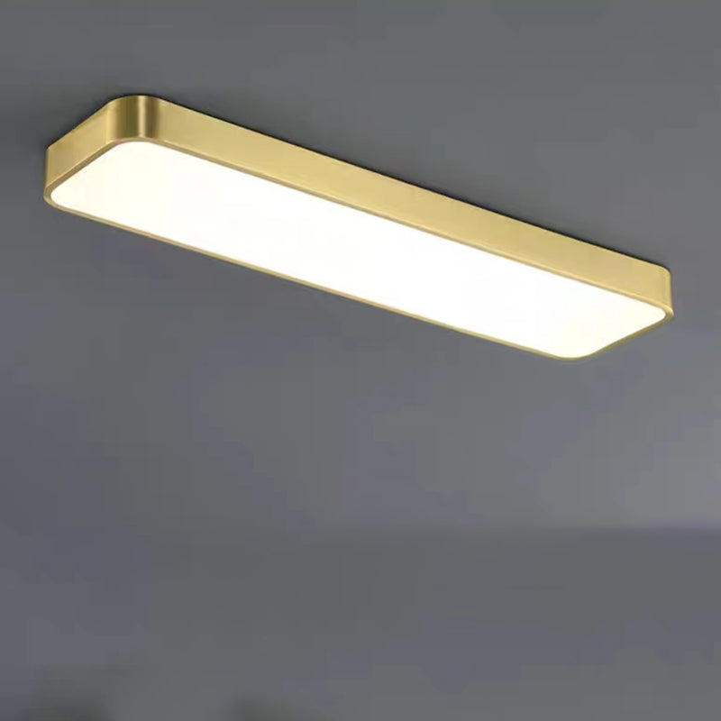 American 39"/23" Long Strip LED Brass Recessed Ceiling Light Sqaure Acrylic Lampshade