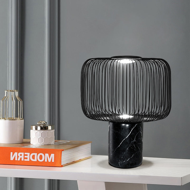 Postmodern Hollow Out Black Marble Table Lamp