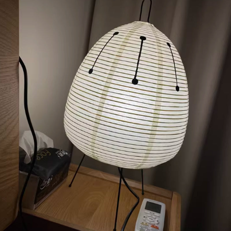 Japanese Table Lamp Tripod Rice Paper Desk Lamp Lantern Living Room Bedroom Home Decor