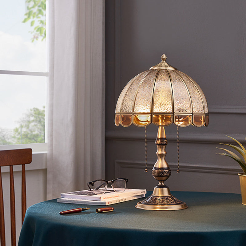 Contemporary Copper Table Lamp LED Retro Creative Luxury Glass Copper Desk Light For Home Living Room Study Bedroom