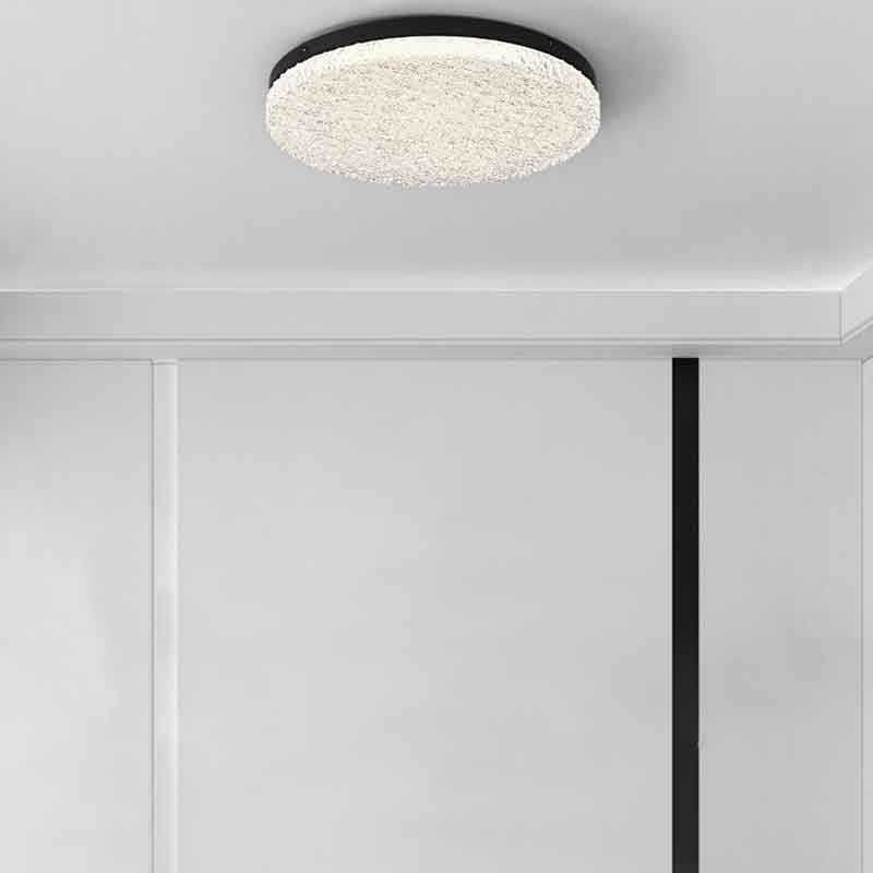 American Style Luxury 19" Round Resin Flush Mount LED Ceiling Light with Remote Control Dimmable