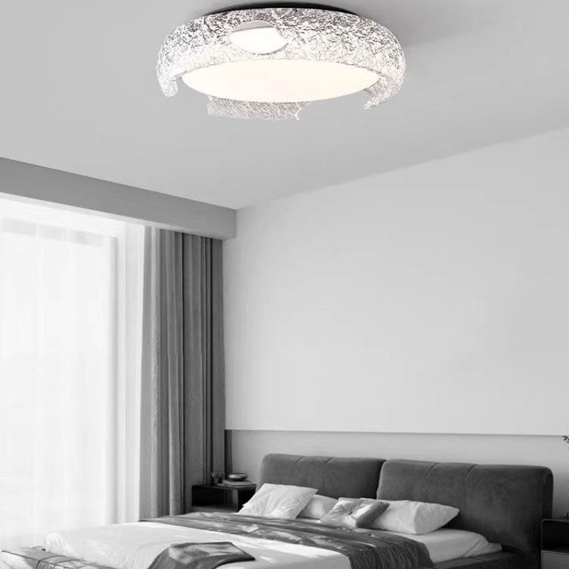 Modern Luxury Round Resin Ceiling Light with Remote Control Dimmable Decoration Lighting