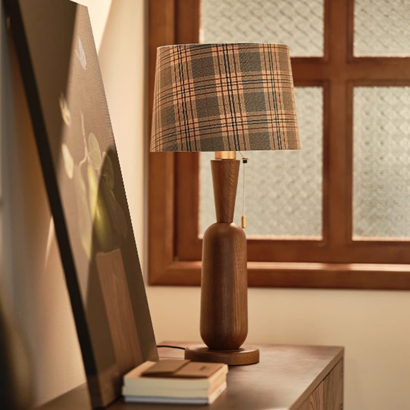 Wabi Sabi Style Wood Desk Lamp American Living Room Cabinet Homestay Designer Retro Lamp
