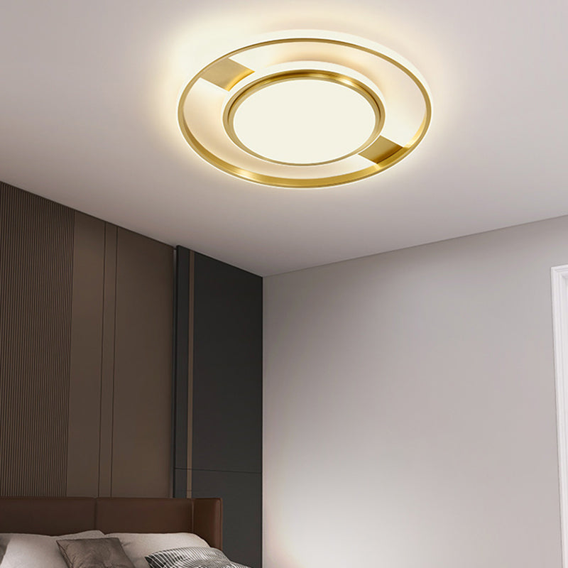 Traditional Dia.24" Round Recessed Brass LED Ceiling Light Warm White AC220V 110V Input