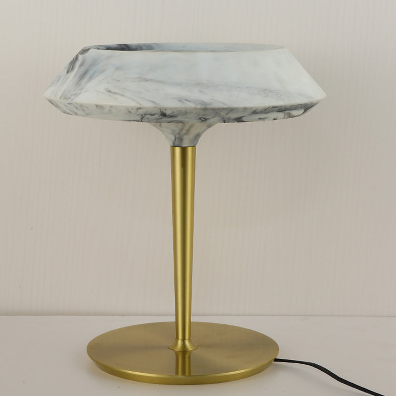 Traditional Gold Color Table Lamp With Resin Lampshade and Metal Body