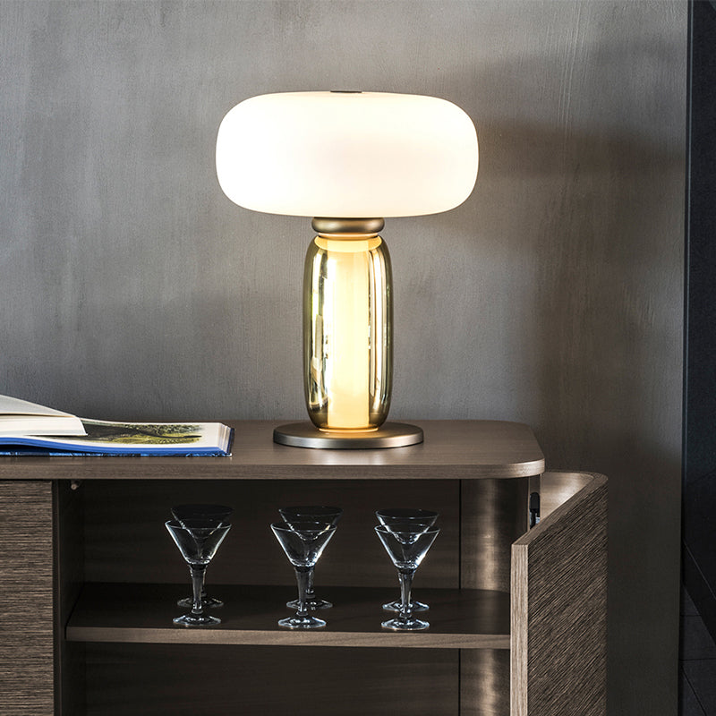 Designer Simple Glass Table Lamp With Milk White Glass Lampshade