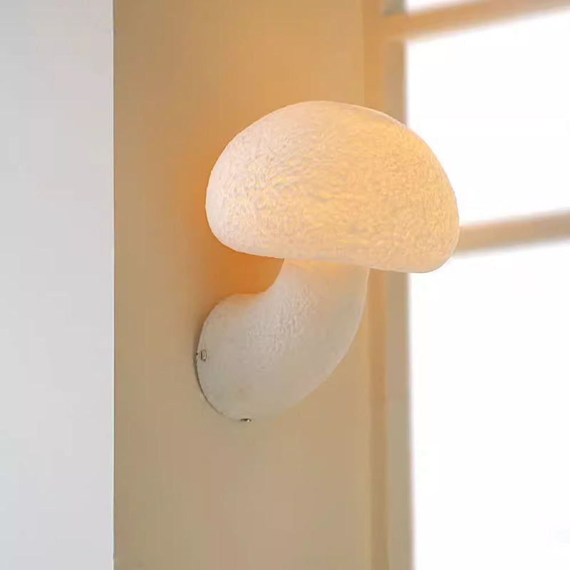 White Mushroom Medieval Wall Lamp Outdoor Bedroom Hallway Nordic Designer Balcony Waterproof LED Lights Fixtures