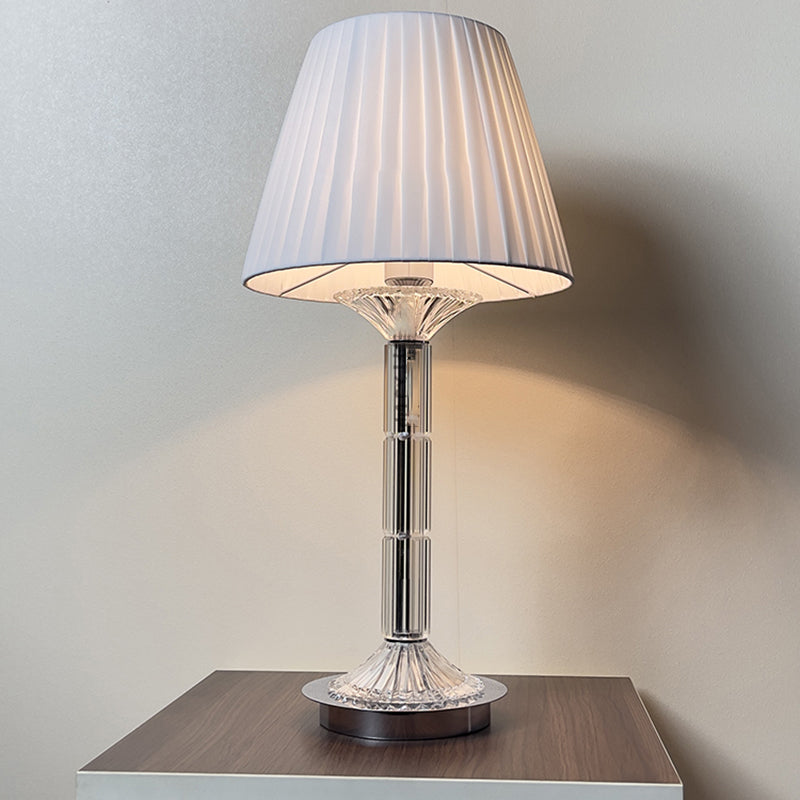 Modern Novelty Luxury K9 Grade Crystal Table Lamp With Fabric Lampshade