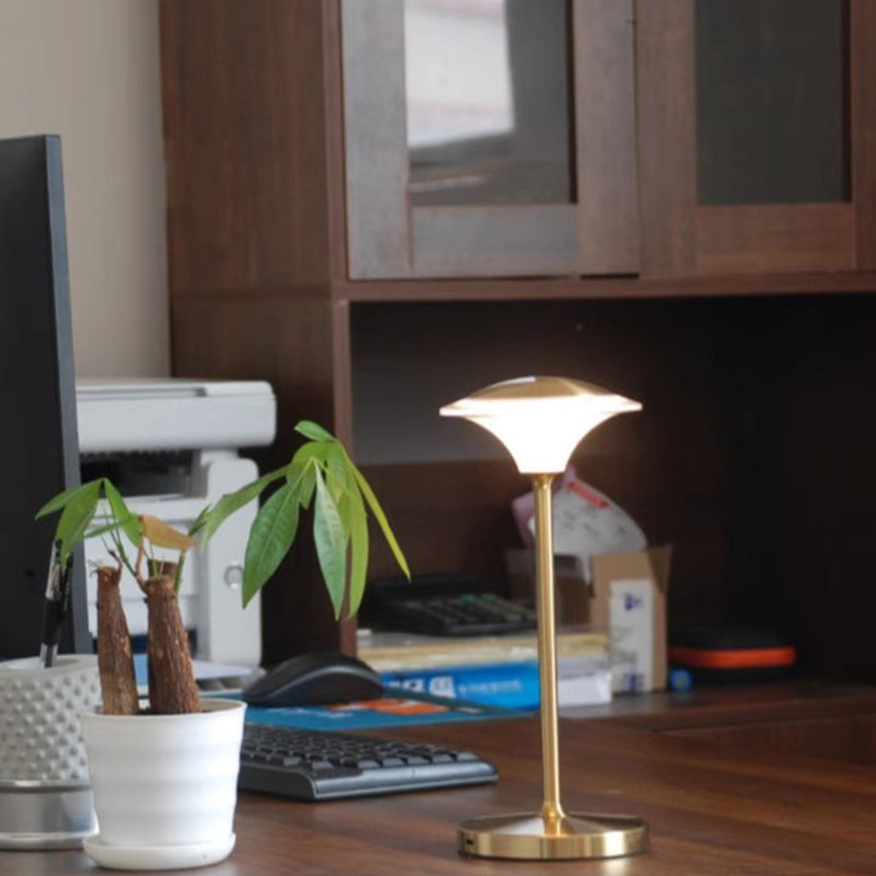 Cordless Dimmable Table Lamp Gold Acrylic Lampshade for KTV Cafe Clear Bar Hotel Camping Type C USB Wire