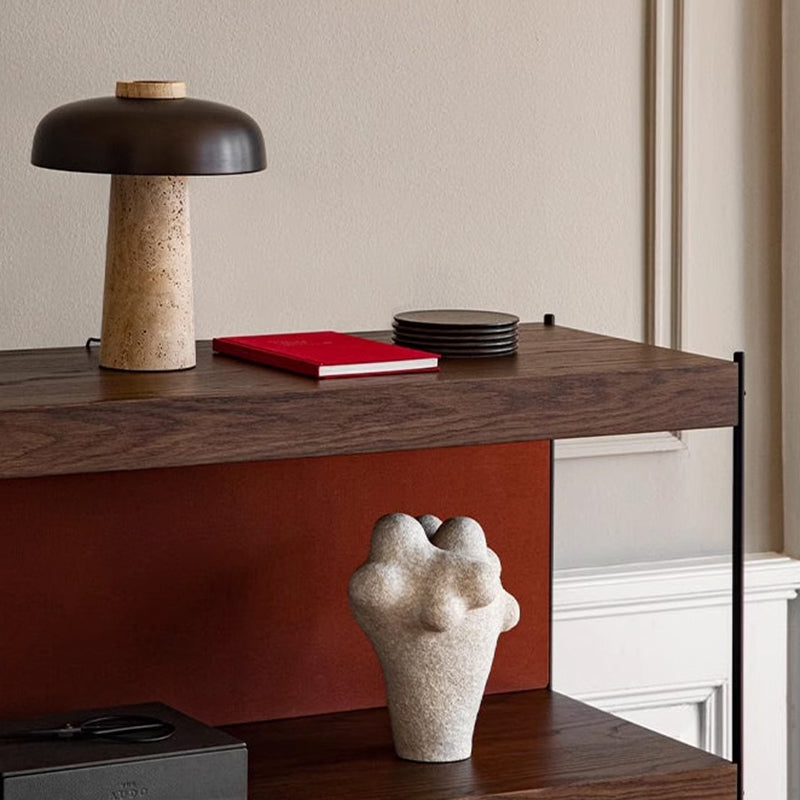 Danish Designer Natural Stone Mushroom LED Table Lamp Living Room Bedroom Bedside Modern Study Light Home Lighting Decor