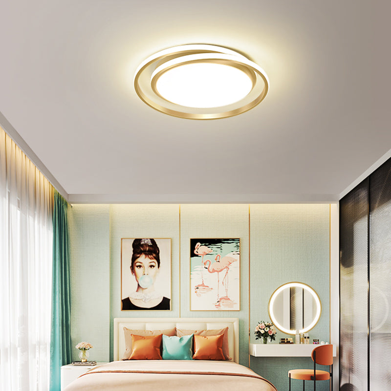 Modern Super Thin 5cm Round 20" Recessed Brass Ceiling Light for Bedroom Living Room