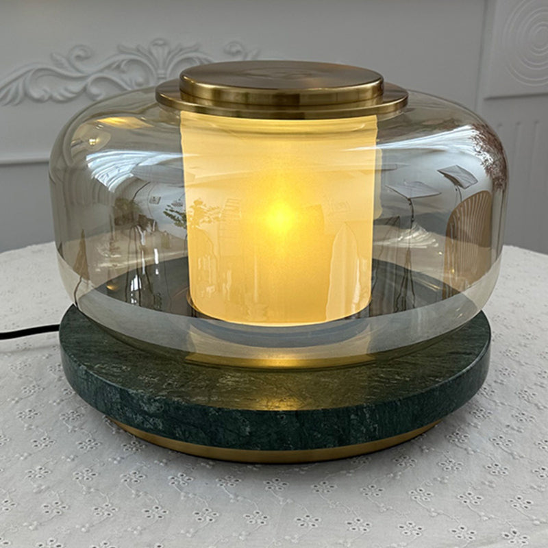 Modern Luxury Marble Table Lamp With Glass Lampshade