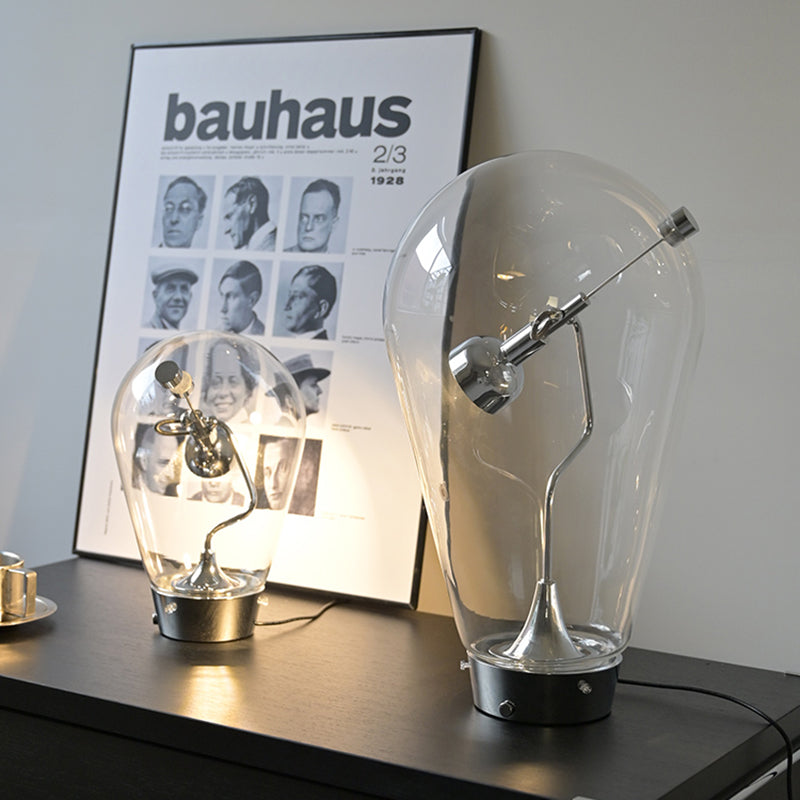 Designer Creative Light Bulb Glass Table With Magnetic Adjustment