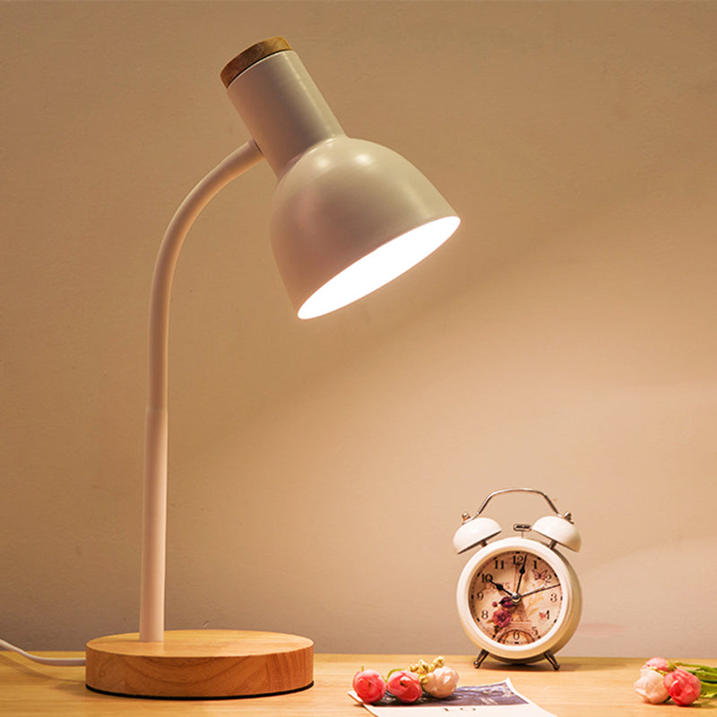 Nordic Wooden Iron LED Desk Lamp for Dorm Eye Protection Reading Table Lamp for Study Home Bedside Night Light