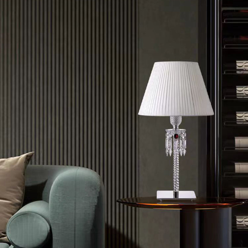 Designer Creative Luxury Crystal Table Lamp With Fabric Lampshade