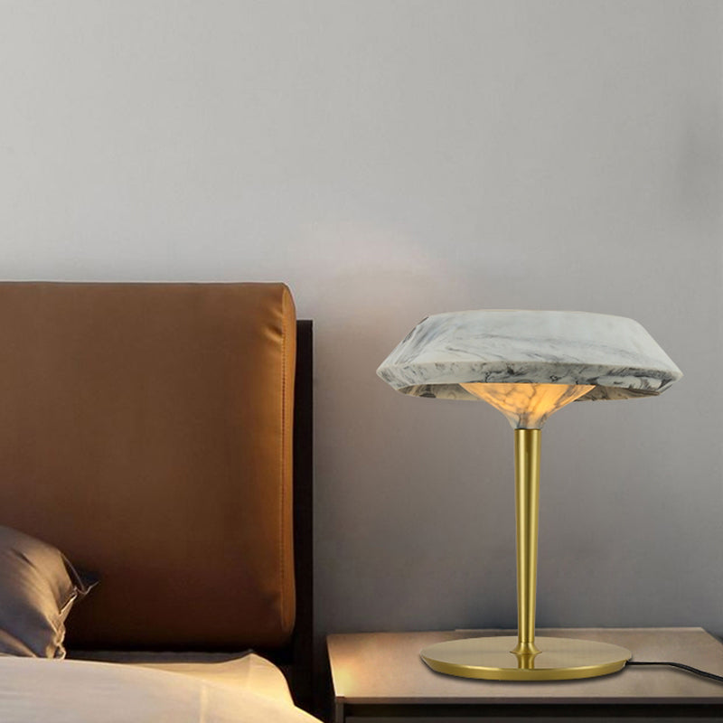 Traditional Gold Color Table Lamp With Resin Lampshade and Metal Body
