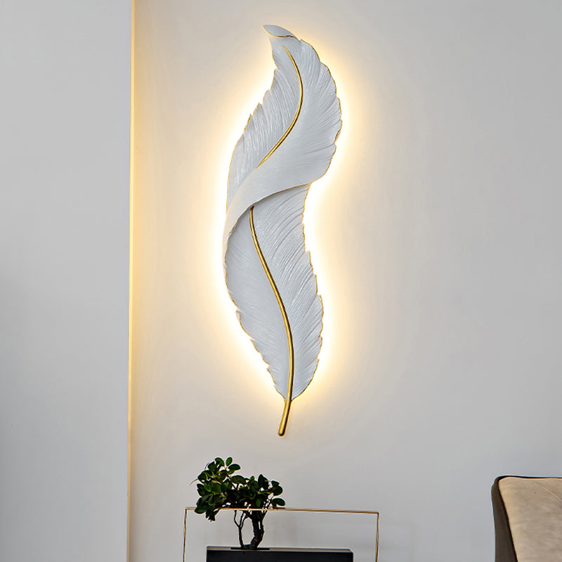 Modern Nordic Luxury Resin Wall Light LED Feather Bedroom Bedside Lamp Creative Home Decoration Hotel Corridor Lights