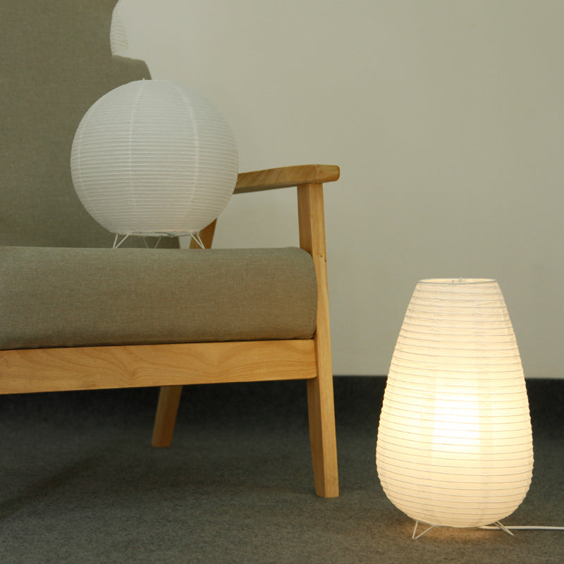 Nordic Simple Paper Lantern Table Lamp Japanese Style Living Room Bedroom LED Lighting