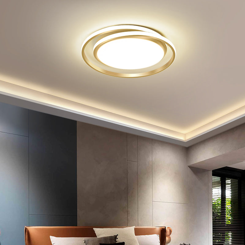 Modern Super Thin 5cm Round 20" Recessed Brass Ceiling Light for Bedroom Living Room