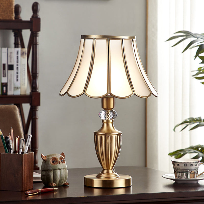 Copper Table Lamp Luxury Glass Lampshade Living Room Simple Creative Desk Lamp