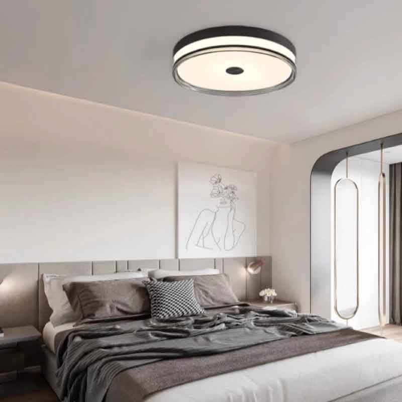 Light Luxury 19" Round Brass Flush Mount LED Ceiling Light with Remote Control Dimmable