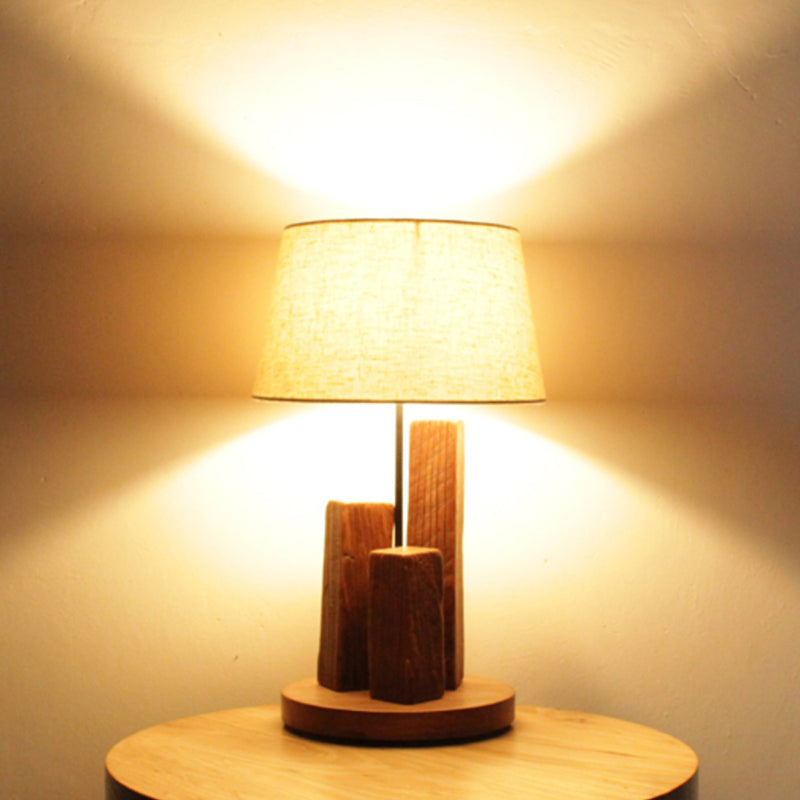 Chinese Retro Nostalgic Wood Desk Lamp Study Room Eye Protection Wooden Bed Head