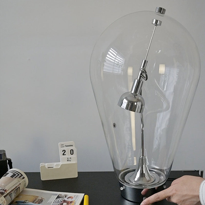 Designer Creative Light Bulb Glass Table With Magnetic Adjustment