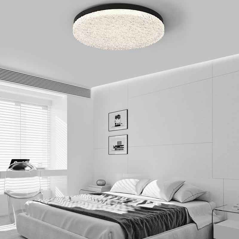 American Style Luxury 19" Round Resin Flush Mount LED Ceiling Light with Remote Control Dimmable