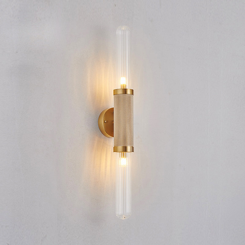 New Style Art Deco Wall Light Clear Glass Gold Color Metal G9 Bulb Home Lamp Sconce For Parlor Bedroom Aisle Stairs