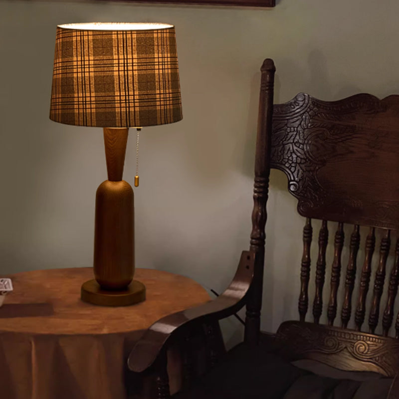 Wabi Sabi Style Wood Desk Lamp American Living Room Cabinet Homestay Designer Retro Lamp