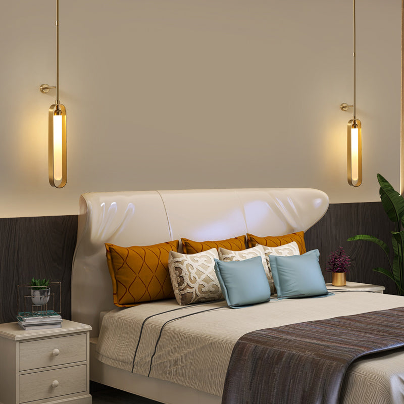 Modern Led Wall Lamp Gold Color Metal Body and Acrylic Lampshade Bedroom Bedside Living Room  Lamp ﻿