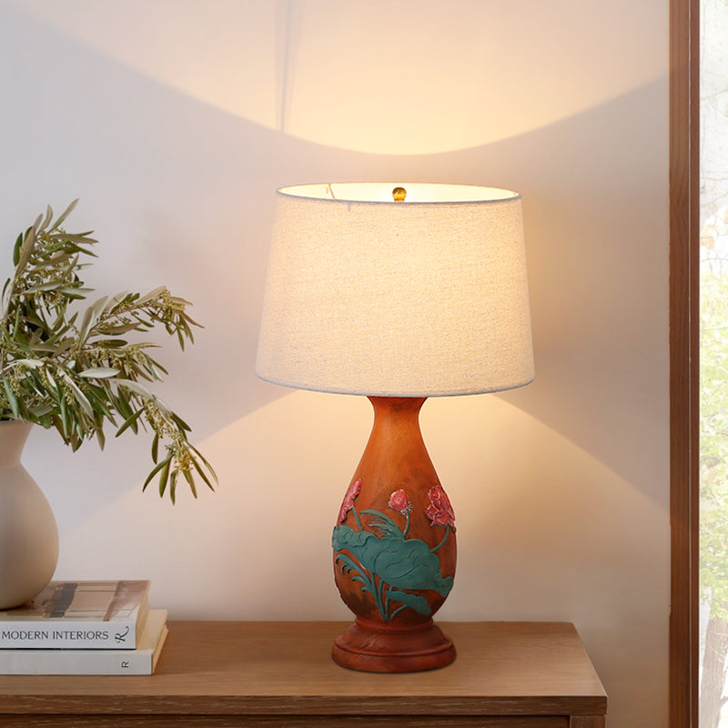 New Chinese style creative Wooden table lamp living room bedroom bedside lamp hand painting desk lamp