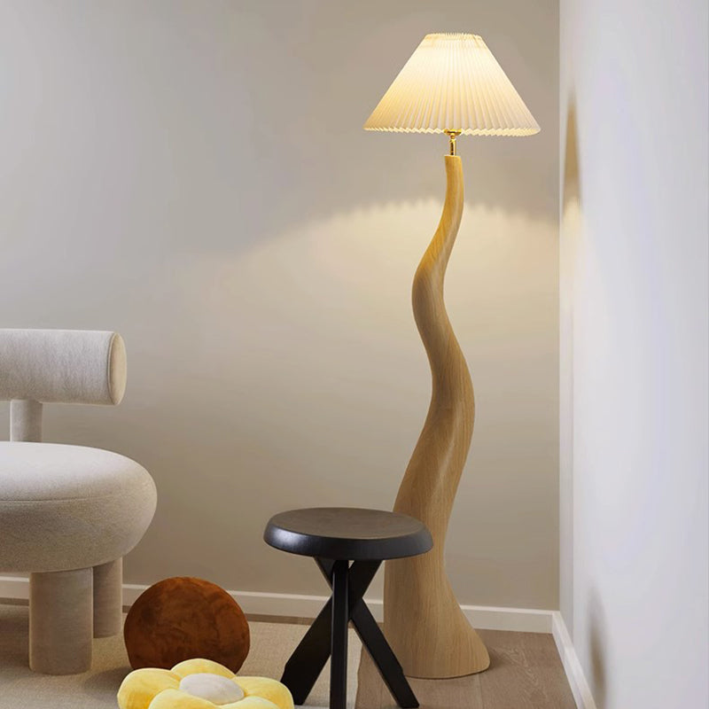 Creative 65" Twisted shape Resin Floor Lamp With Fabric Lampshade